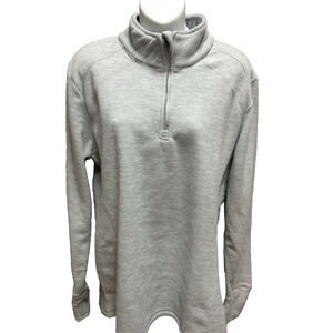 Eddie Bauer Womens Fleece Jacket Size XL Gray Long Sleeve 1/2 Zip Pullover